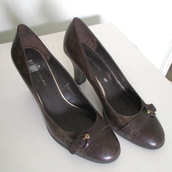 Etienne Aigner Womens Brown Leather Pump w/3" Heel - Size 9M - Picture 3 of 10
